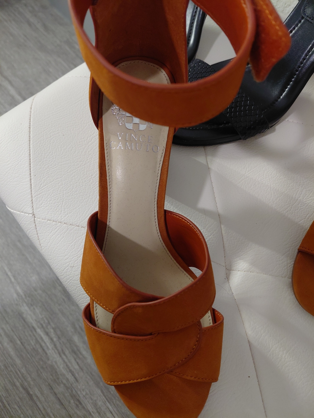 Vince Camuto Women's Orange Suede Ankle Strap Sandal